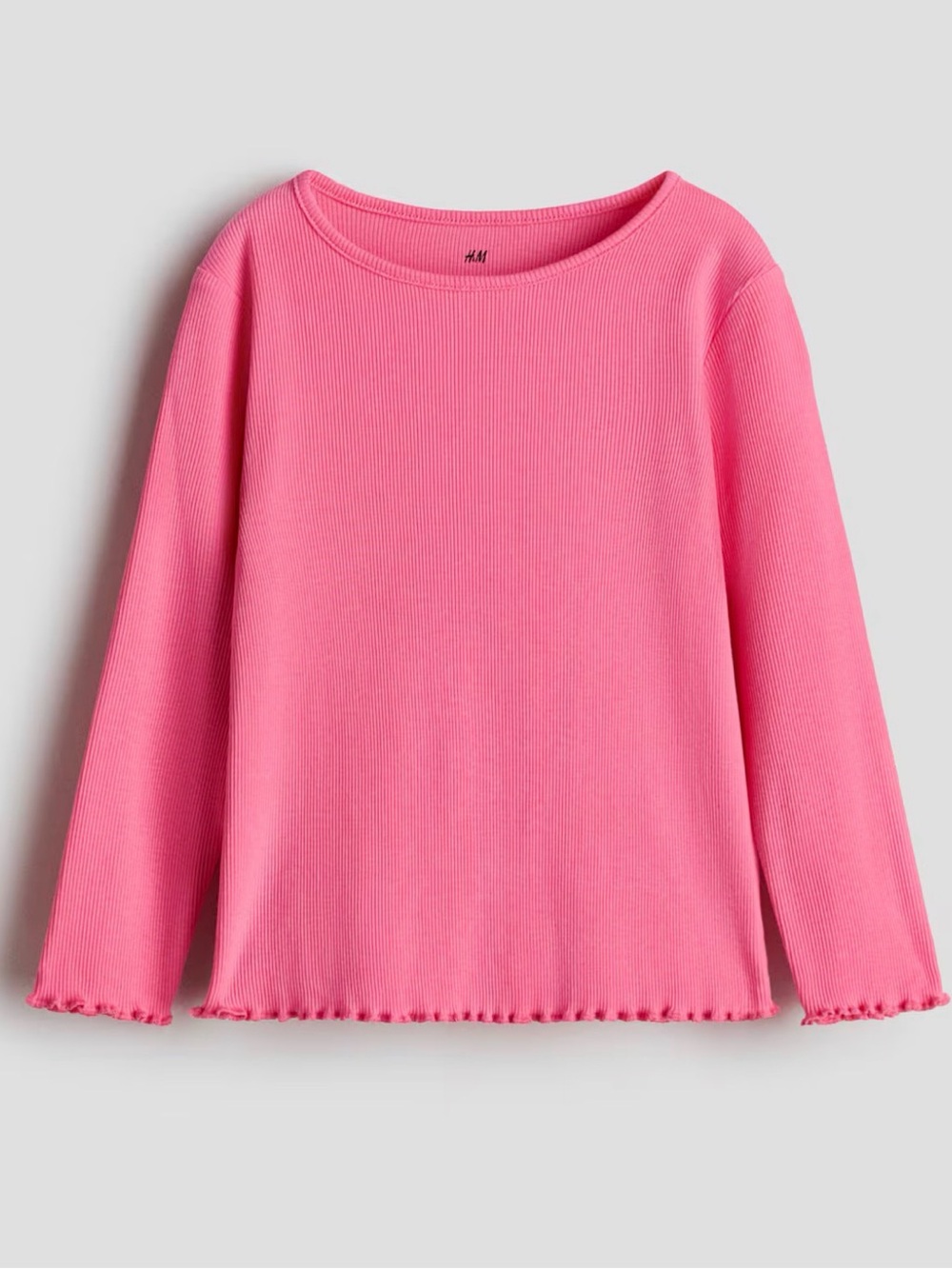 H&M - Girls Ribbed Long-Sleeve Top - Size US 6X/7